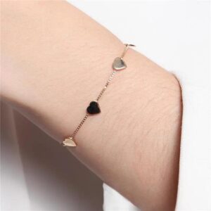 Pulseira Veneziana com Corações Dourados