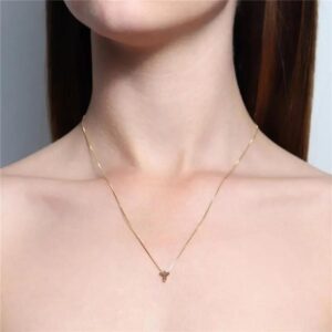 Gargantilha Mini Cristo Dourado Ouro 18k