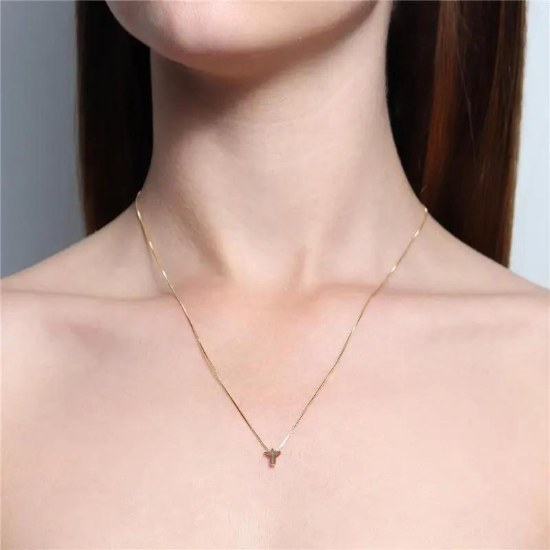 Gargantilha Mini Cristo Dourado Ouro 18k