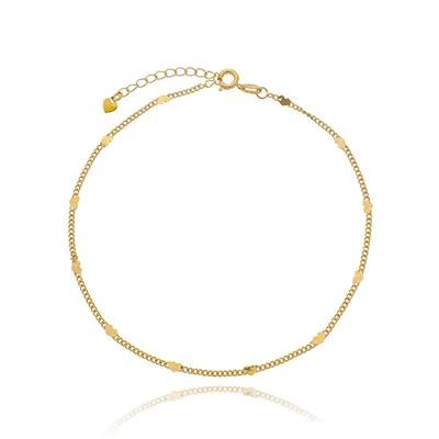 Tornozeleira Grumet com Mini Corações Dourada