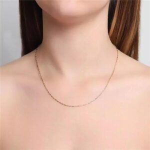 Colar Mini Palitinho Diamantado Dourado