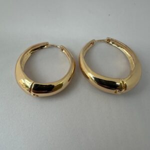 Brinco Argola Oval Lisa Dourada