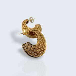 Brinco Argola Texturizada Dourada