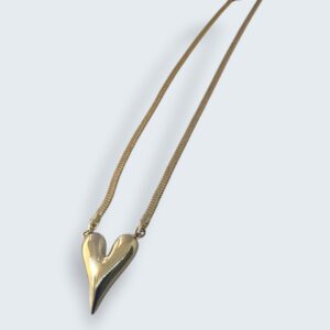 Colar Laminado com Coração Alongado Fixo