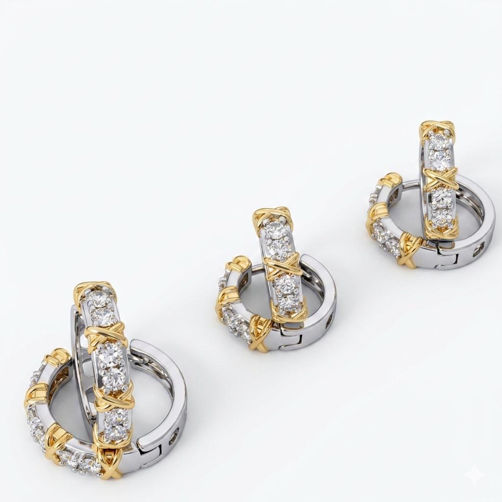 Trio de Argolas Inspiração Alta Joalheria