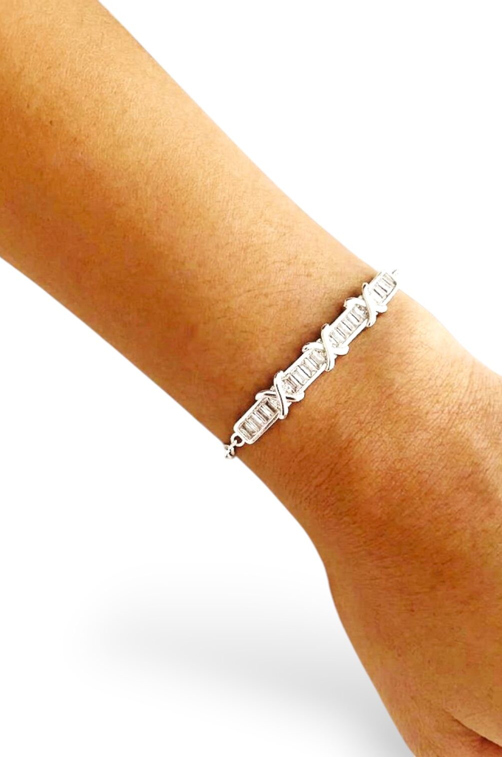 Pulseira Inspiração Tiff Ajustável Ródio Branco