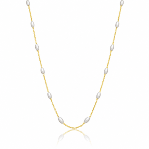 Choker Perólas Arroz Banhada a Ouro 18k