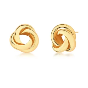 Brinco Nó Liso Banhado a ouro 18k