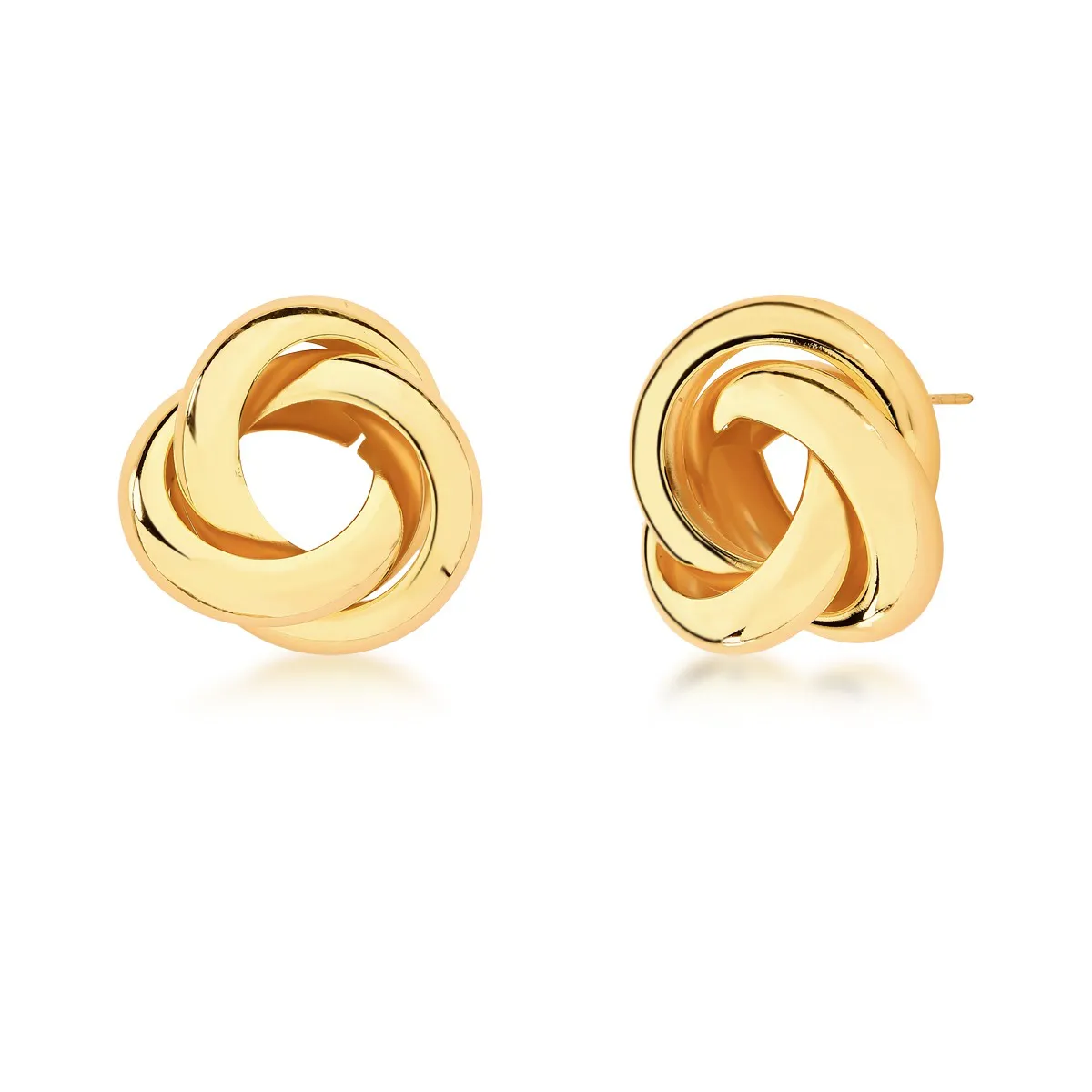 Brinco Nó Liso Banhado a ouro 18k