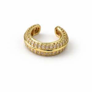 Piercing Fake Zircônia com Filete Dourado 18K