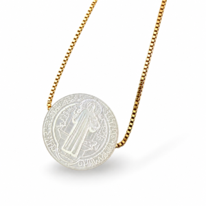 Gargantilha São Bento em Madrepérola Banhada a ouro 18k