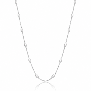 Choker Perólas Arroz Ródio Branco