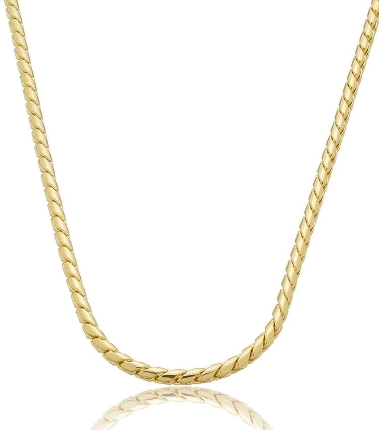 Choker Malha Japonesa 1,5mm Dourado Ouro 18k