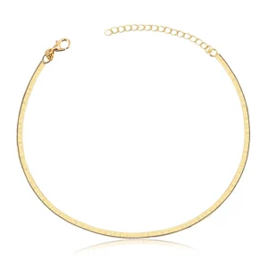Tornozeleira Fita Fina Banhada a ouro 18k