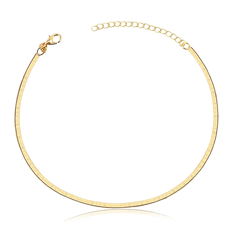Tornozeleira Fita Fina Banhada a ouro 18k