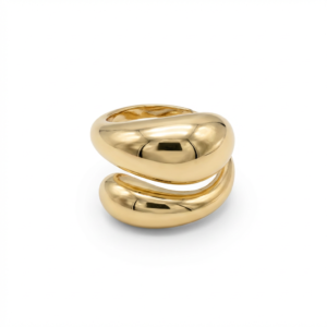 Anel gota liso Banhado a Ouro 18k