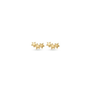 Brinco Infantil Estrelinhas Banhado a Ouro 18K