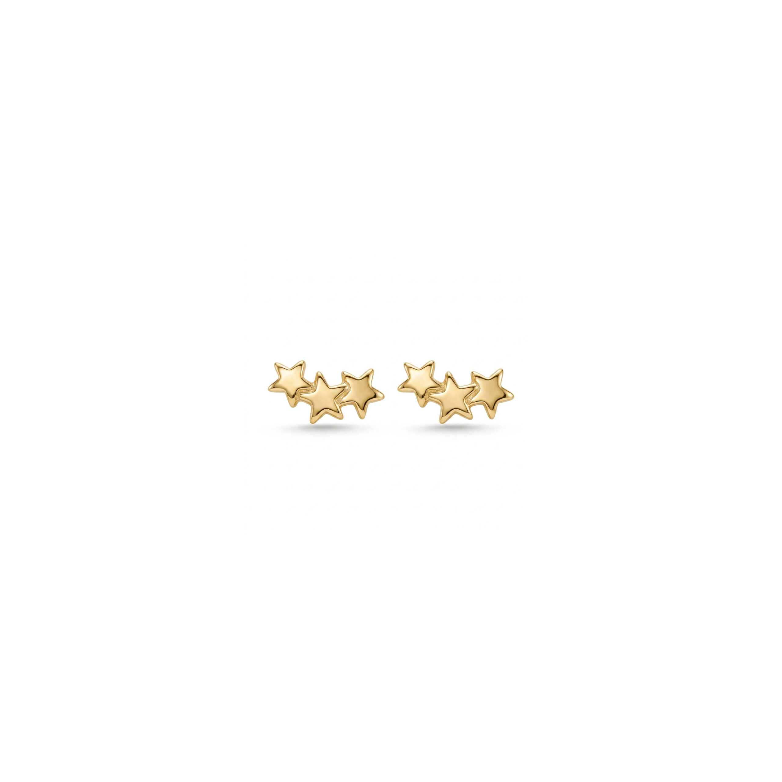 Brinco Infantil Estrelinhas Banhado a Ouro 18K