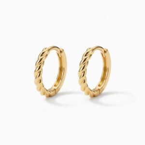 Argola Torcida M Banhada a Ouro 18k