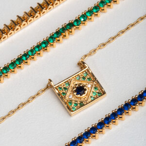 Choker Bandeira do Brasil Banhada a Ouro 18k