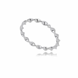 Anel torcido liso Banhado a Ouro 18K