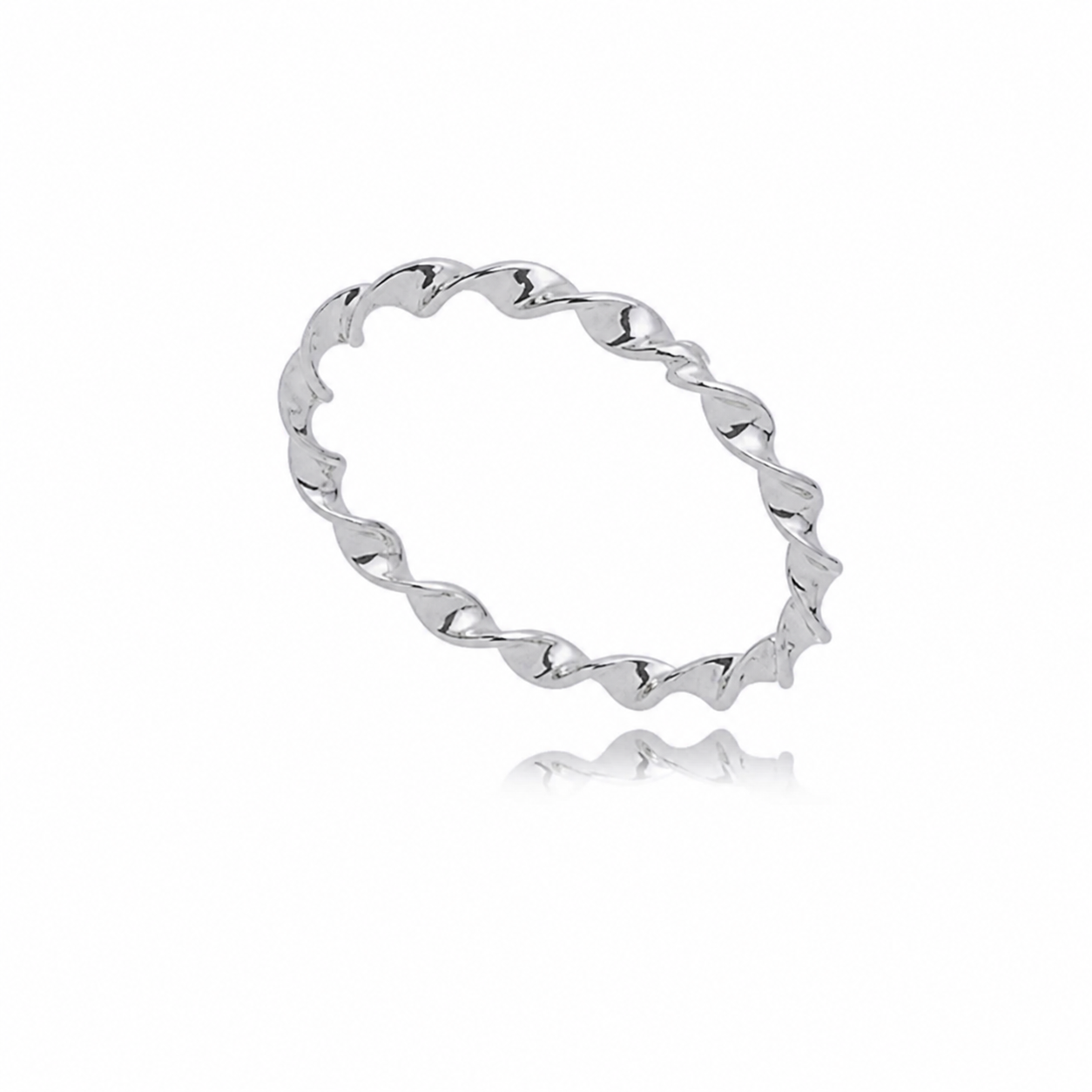 Anel torcido liso Banhado a Ouro 18K
