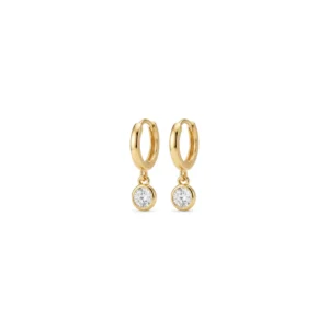 Argola Infantil Ponto de Luz Banhada a Ouro 18k