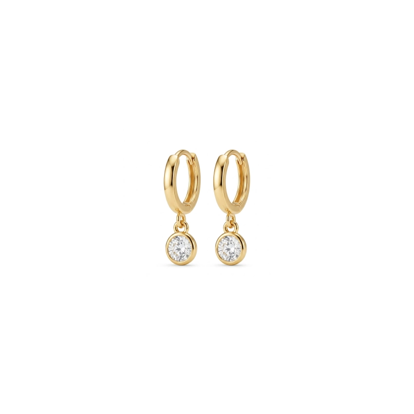 Argola Infantil Ponto de Luz Banhada a Ouro 18k