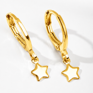 Argola Infantil Estrela Banhada a Ouro 18K