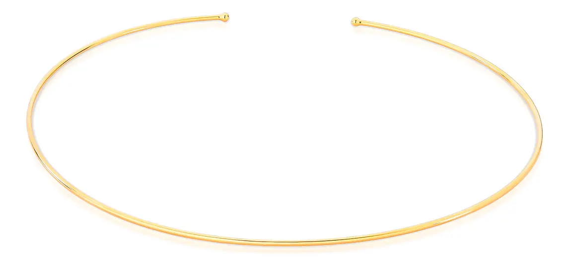 Choker Aro Liso Banhada a Ouro 18k