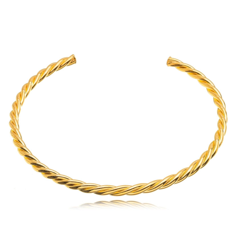 Aro Torcido Banhado a Ouro 18k
