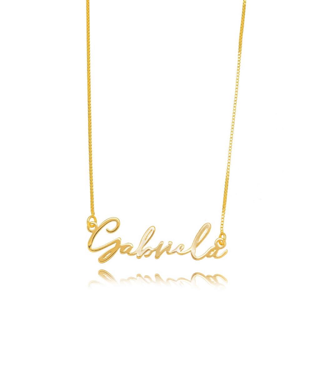 Colar Nome Personalizado Banhado a Ouro 18k (Sob Encomenda)