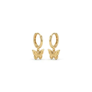 Argola Infantil Borboleta Banhada a Ouro 18k