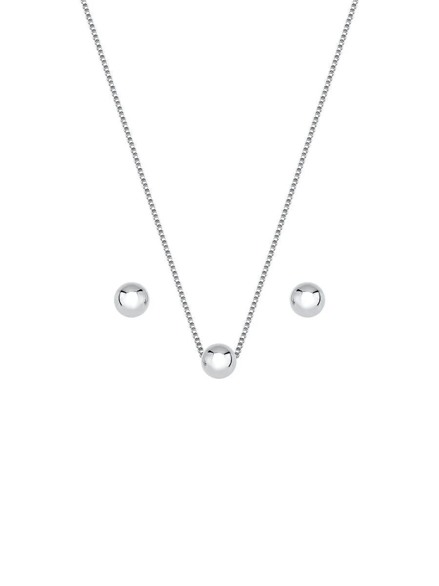 Conjunto Esfera Ródio Branco