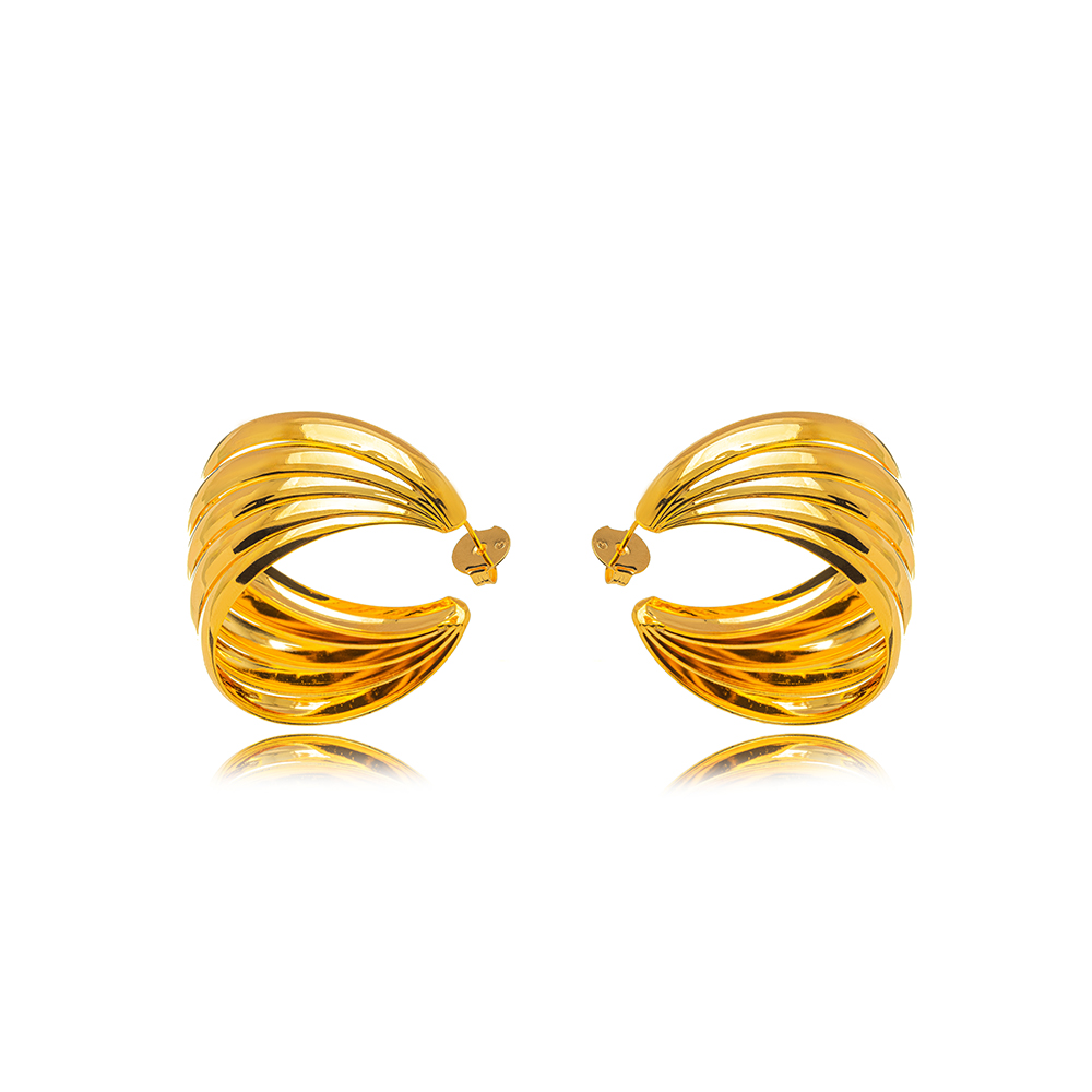 Argola Maximalista banhada a ouro 18k