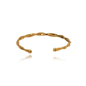 bracelete torcido banhado a ouro 18k