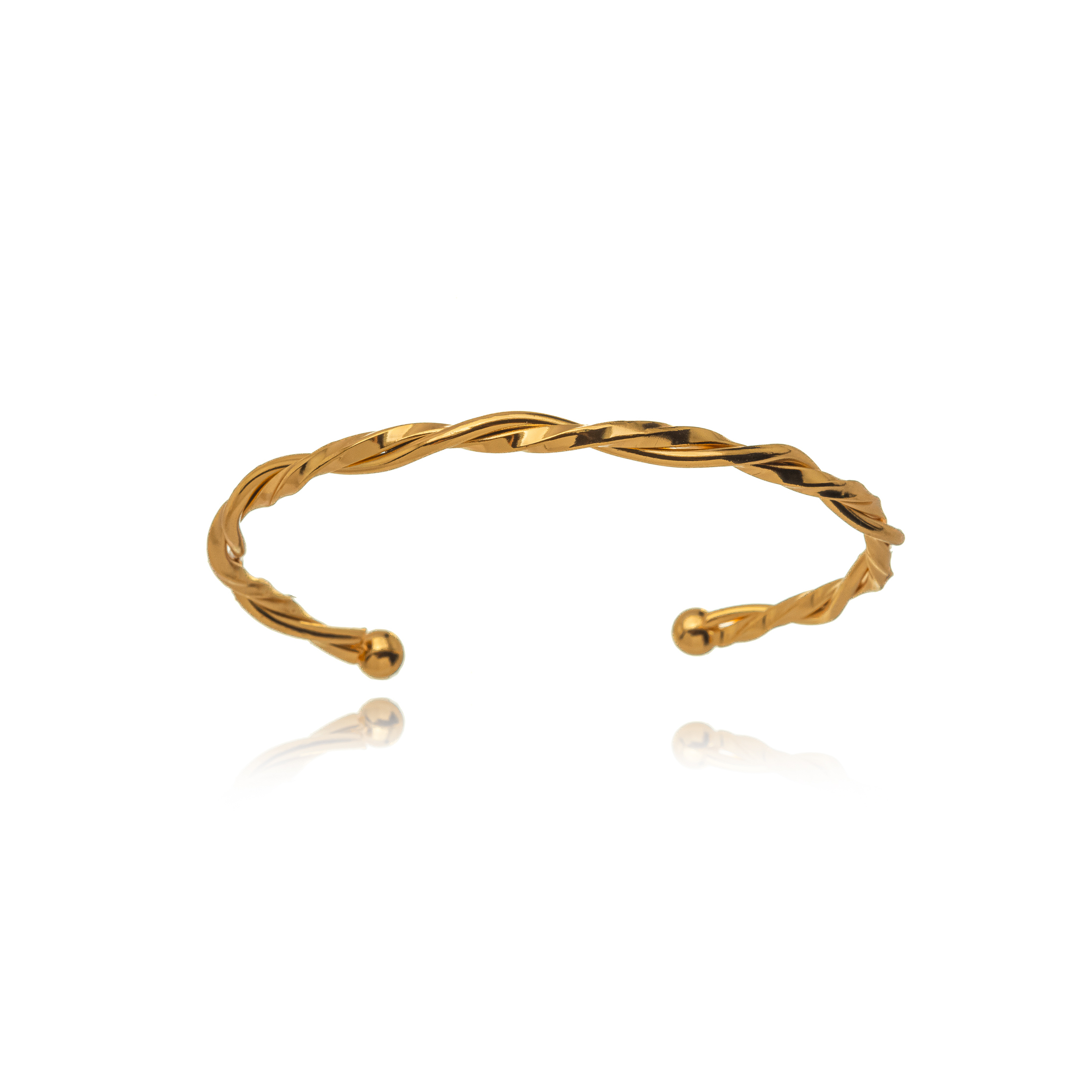 bracelete torcido banhado a ouro 18k