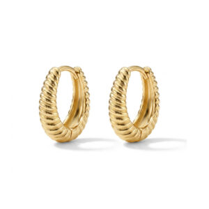 Argola detalhada banhada o ouro 18k