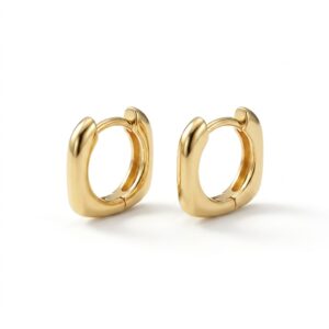 Argola quadrada banhada a ouro 18k