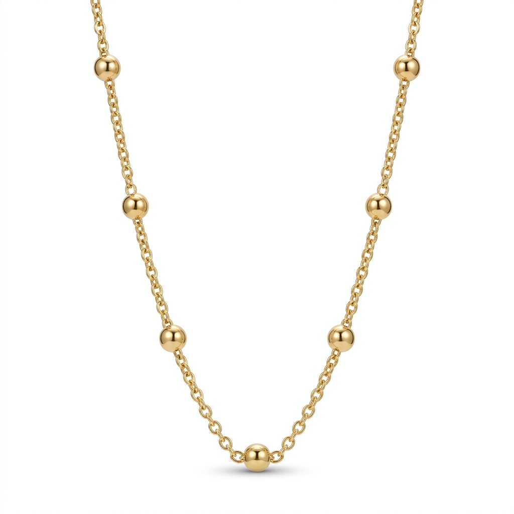 Colar esferas Banhado a ouro 18k