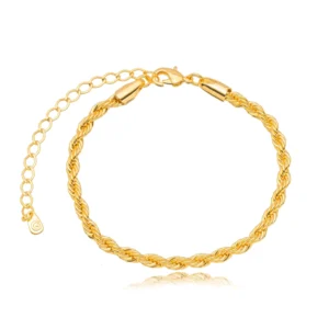 pulseira cordão baiano 4mm banhado a ouro 18k