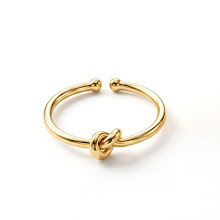 ANEL NÓ LISO REGULAVEL banhado a ouro 18K