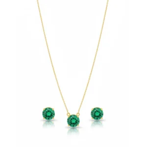 Conjunto Ponto de Luz Turmalina Banhado a Ouro 18k