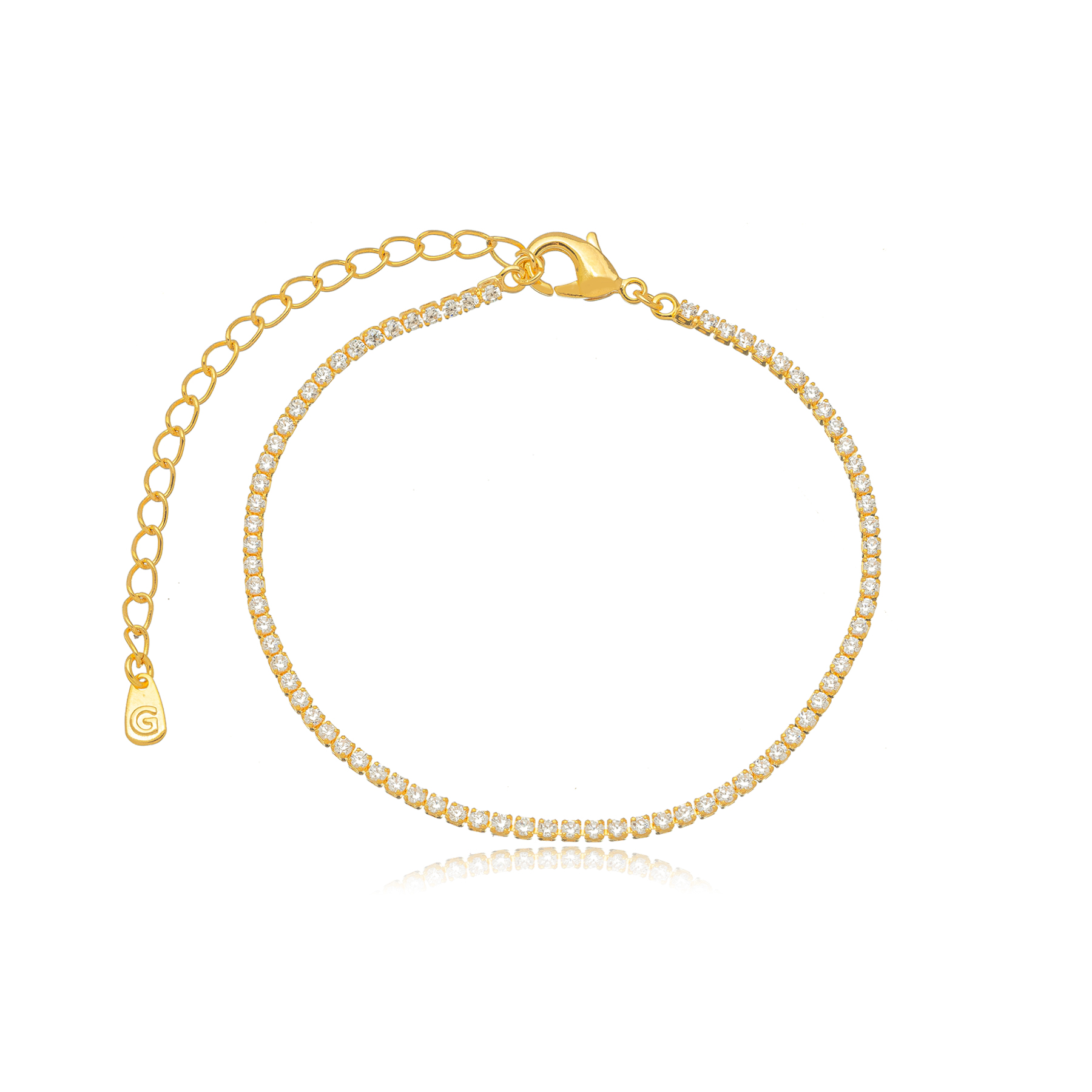 pulseira riviera banhada a ouro 18K