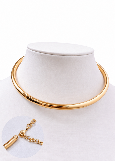 aro tubo liso banhado a ouro 18k
