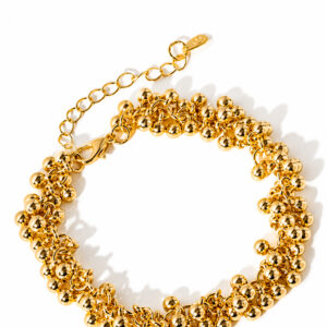 Pulseira Esferas Lisas Banhado a Ouro 18K