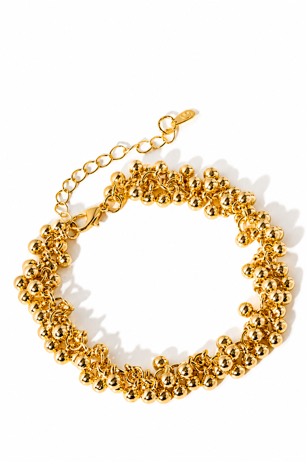 Pulseira Esferas Lisas Banhado a Ouro 18K