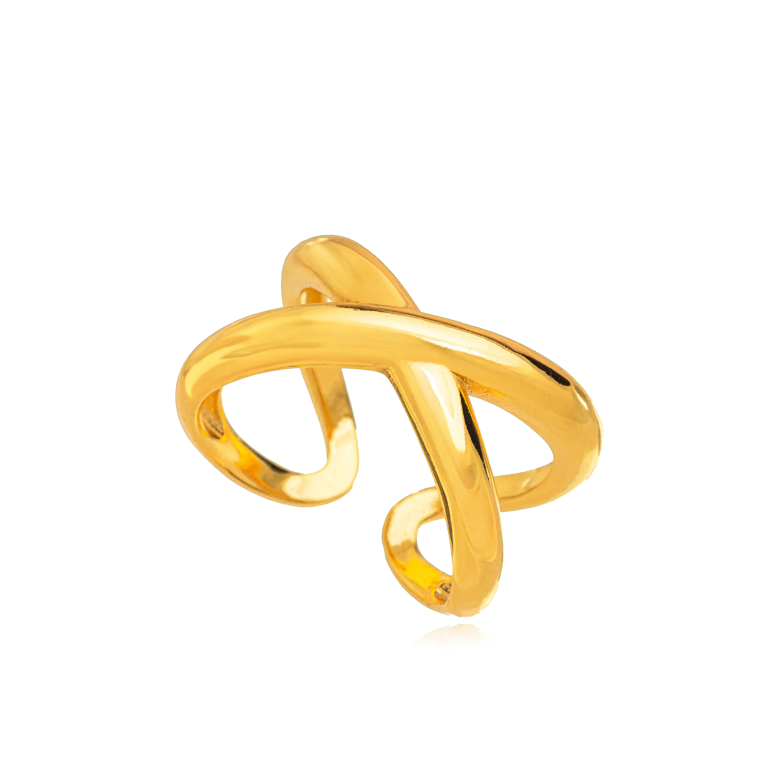 Anel X regulável Banhado a Ouro 18k