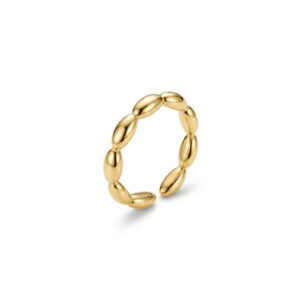 Anel bisnaguinhas banhado a ouro 18k