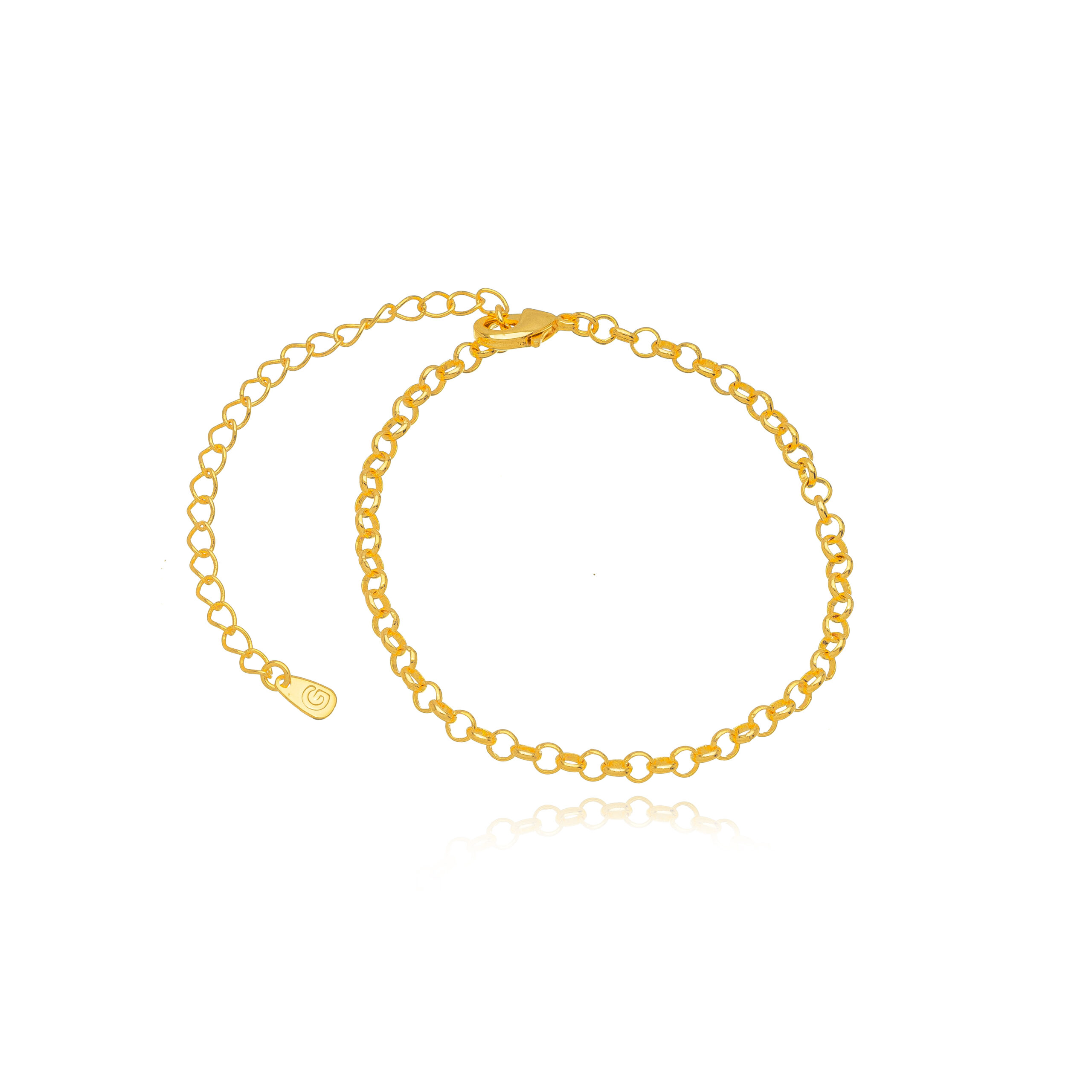 Pulseira Elo Português Banhado a Ouro 18k